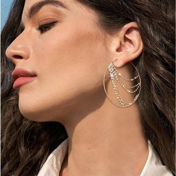 Gorgeous Rhinestone Hoops - Picture 1 of 7